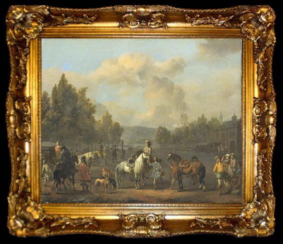 framed  LINGELBACH, Johannes The riding school, ta009-2